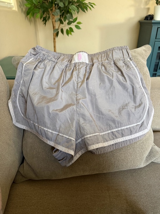 FP Movement by Free People Pants - Light Gray FP Movement Shorts with Pink Embroider